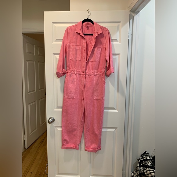 Old Navy Pants - Old Navy BNWT Pink Denim Boilersuit
